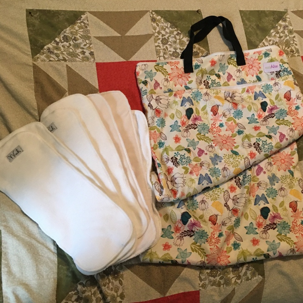Large wet bag and cloth diaper inserts